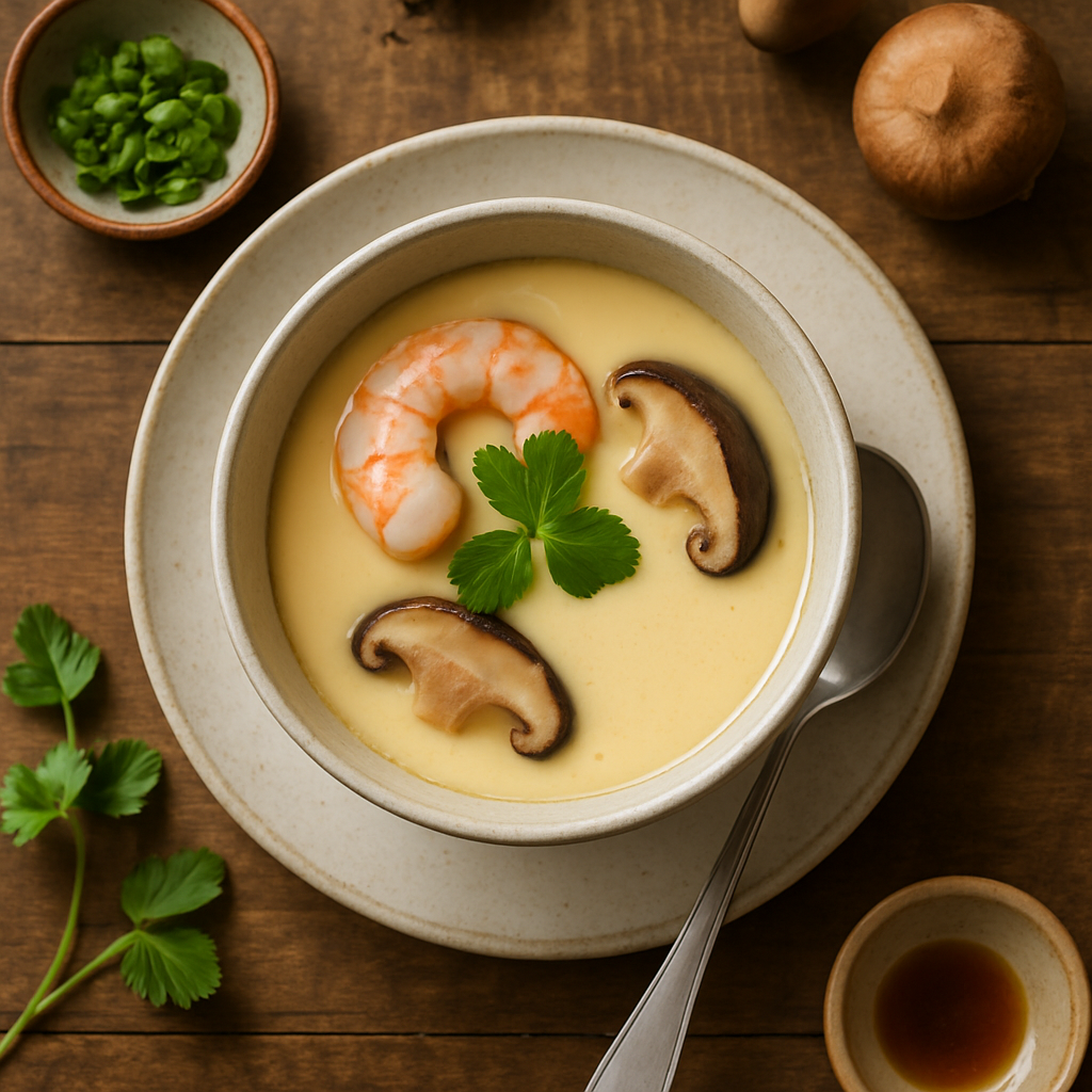 Silky Savory Chawanmushi with Shrimp and Shiitake Mushrooms