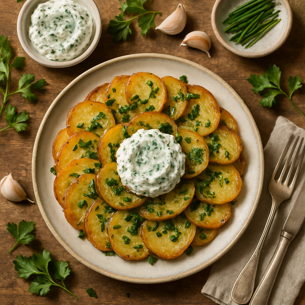 Classic Pommes Sarladaises with Creamy Herbed Goat Cheese