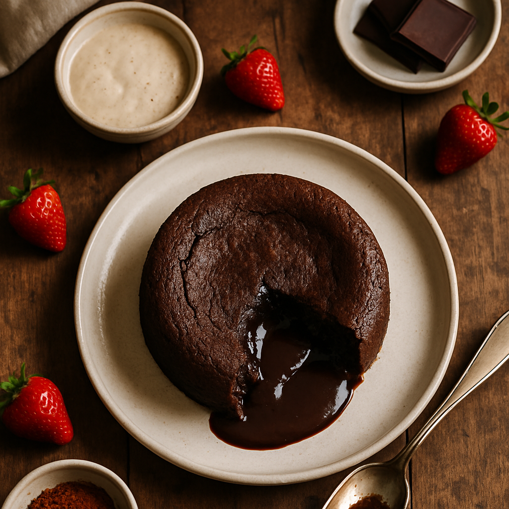Warm Sourdough Discard Chocolate Pudding Cake with Molten Center