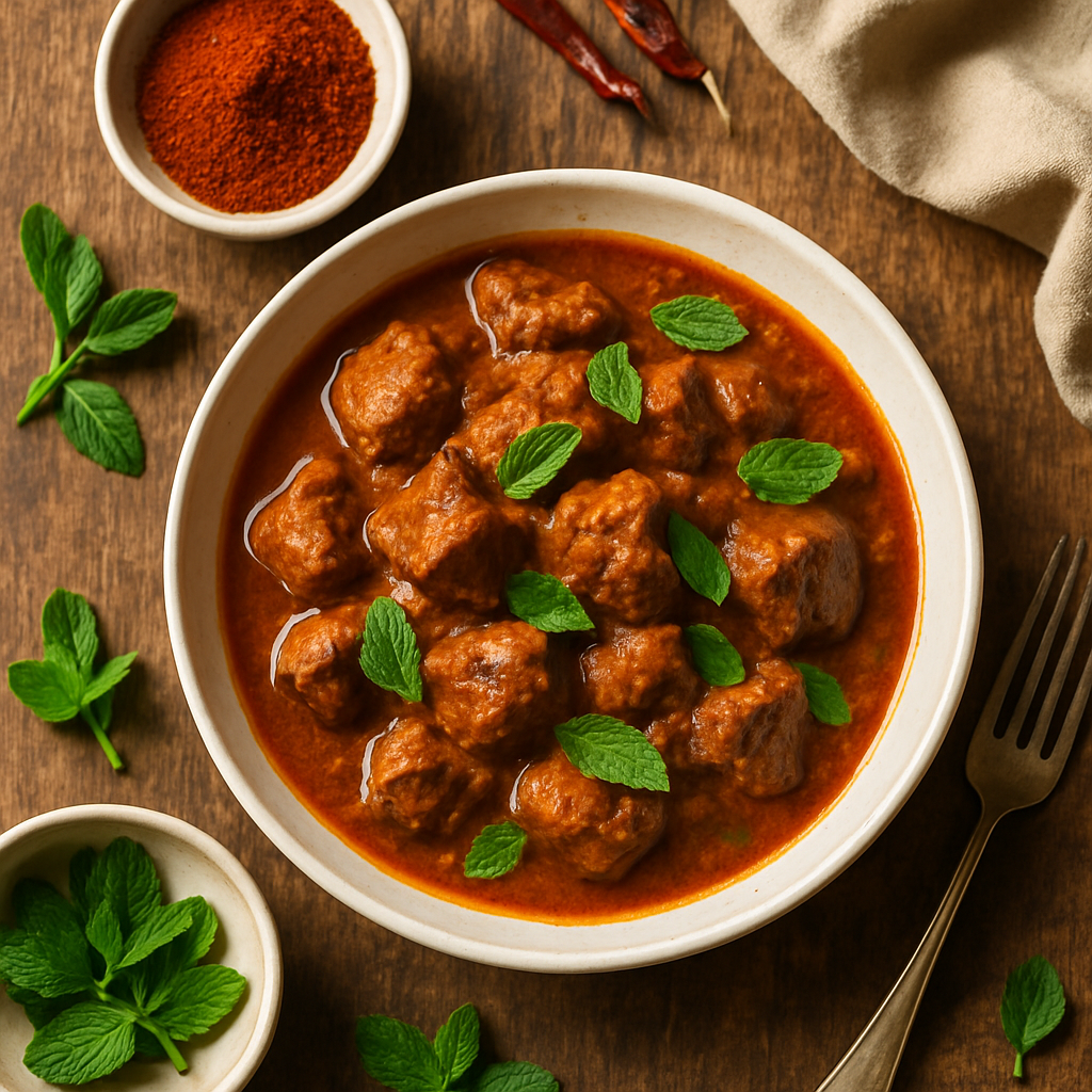 Autentisk Lamb Rogan Josh med Kashmiri-chili og Fersk Mynte