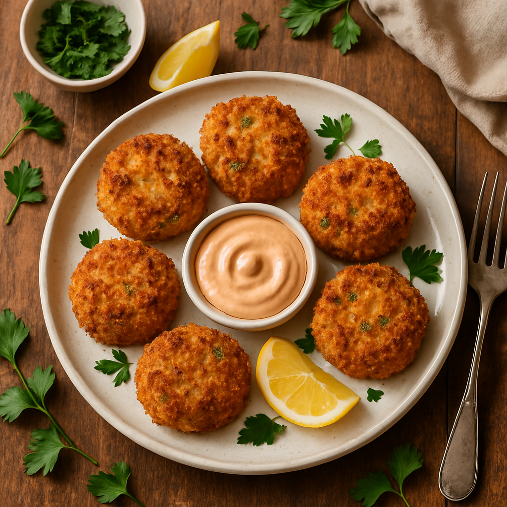 Air Fryer Crispy Crab Cakes with Smoky Chipotle Aioli