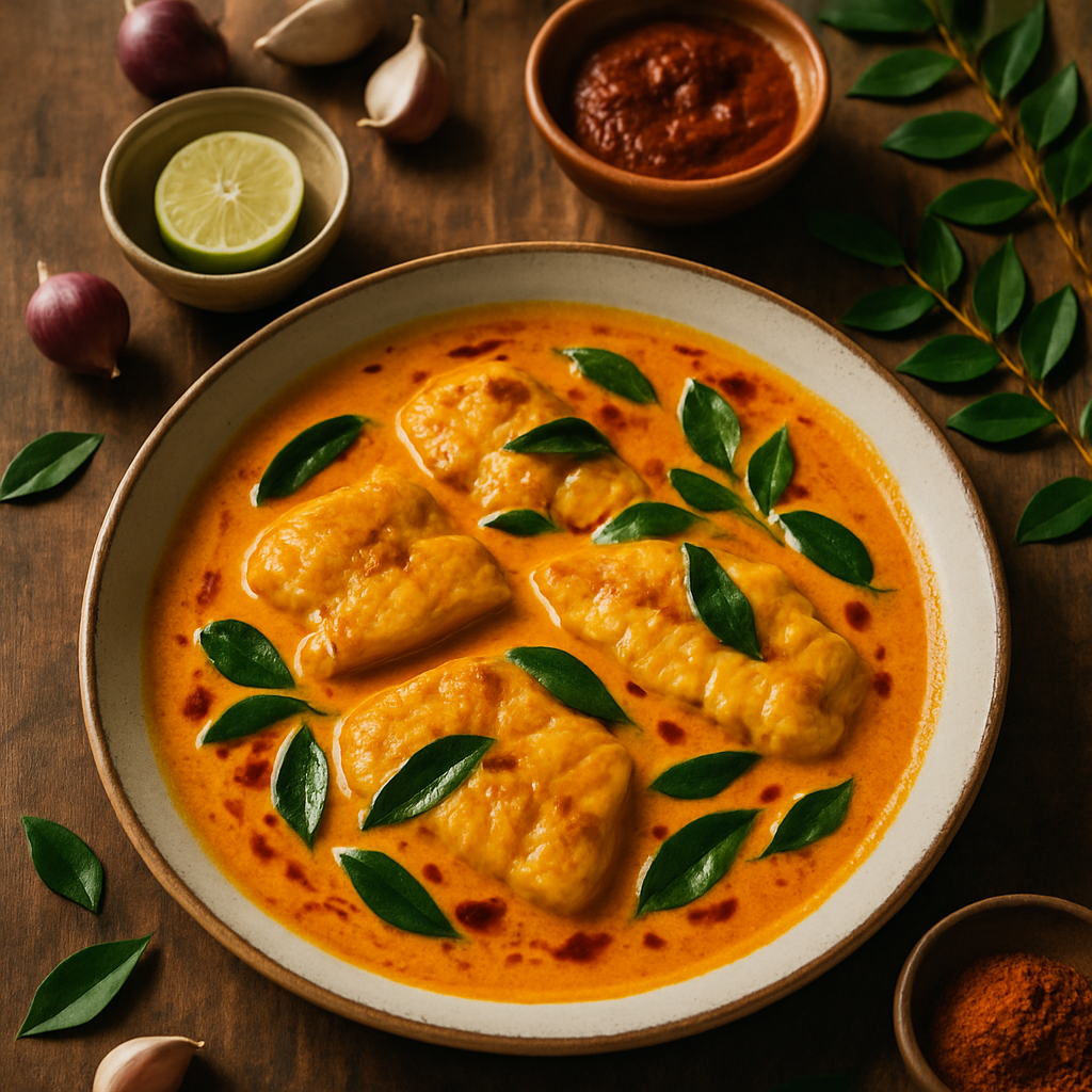 Goan Coconut Fish Curry with Tamarind and Curry Leaves