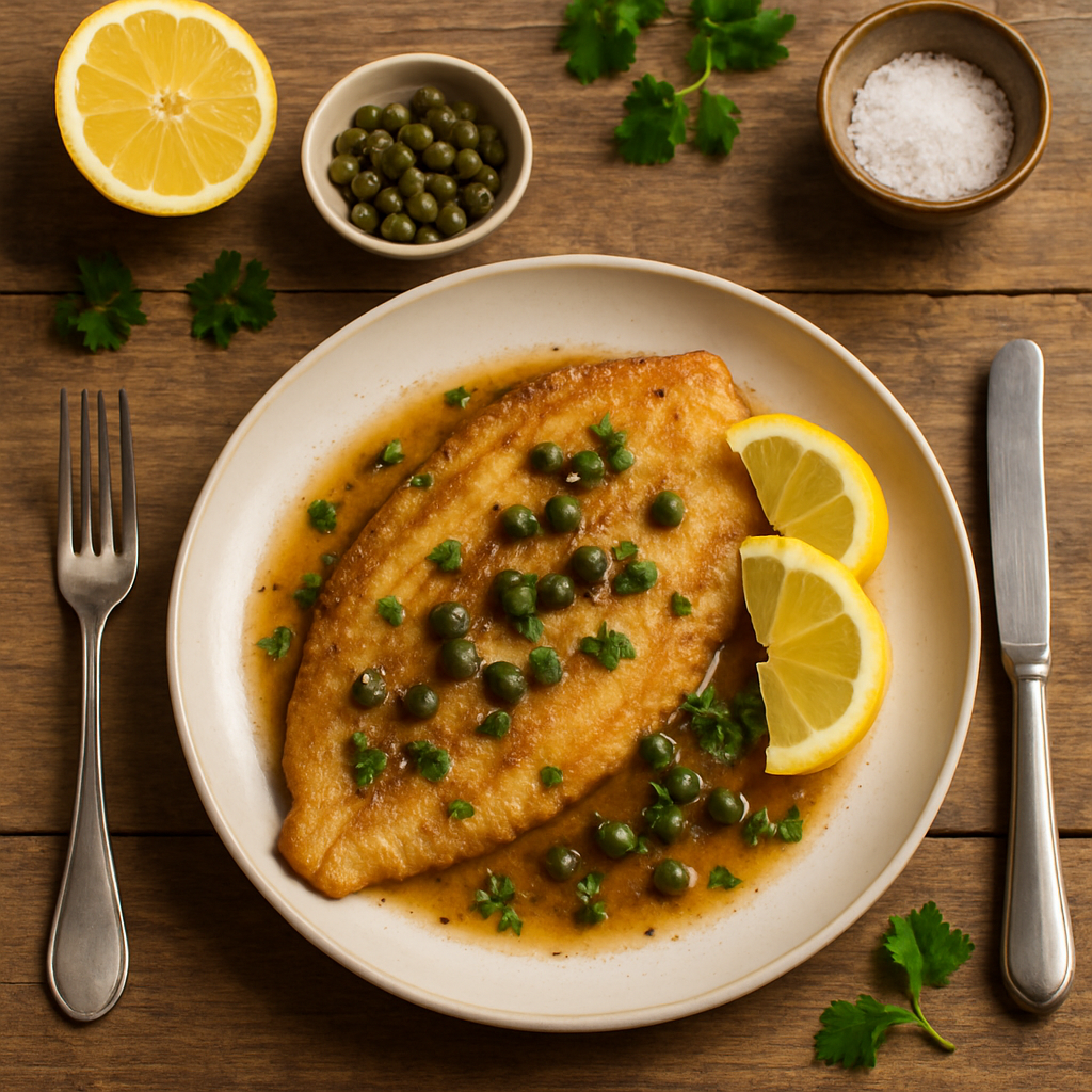 Classic French Sole Meunière with Brown Butter, Capers and Fresh Lemon