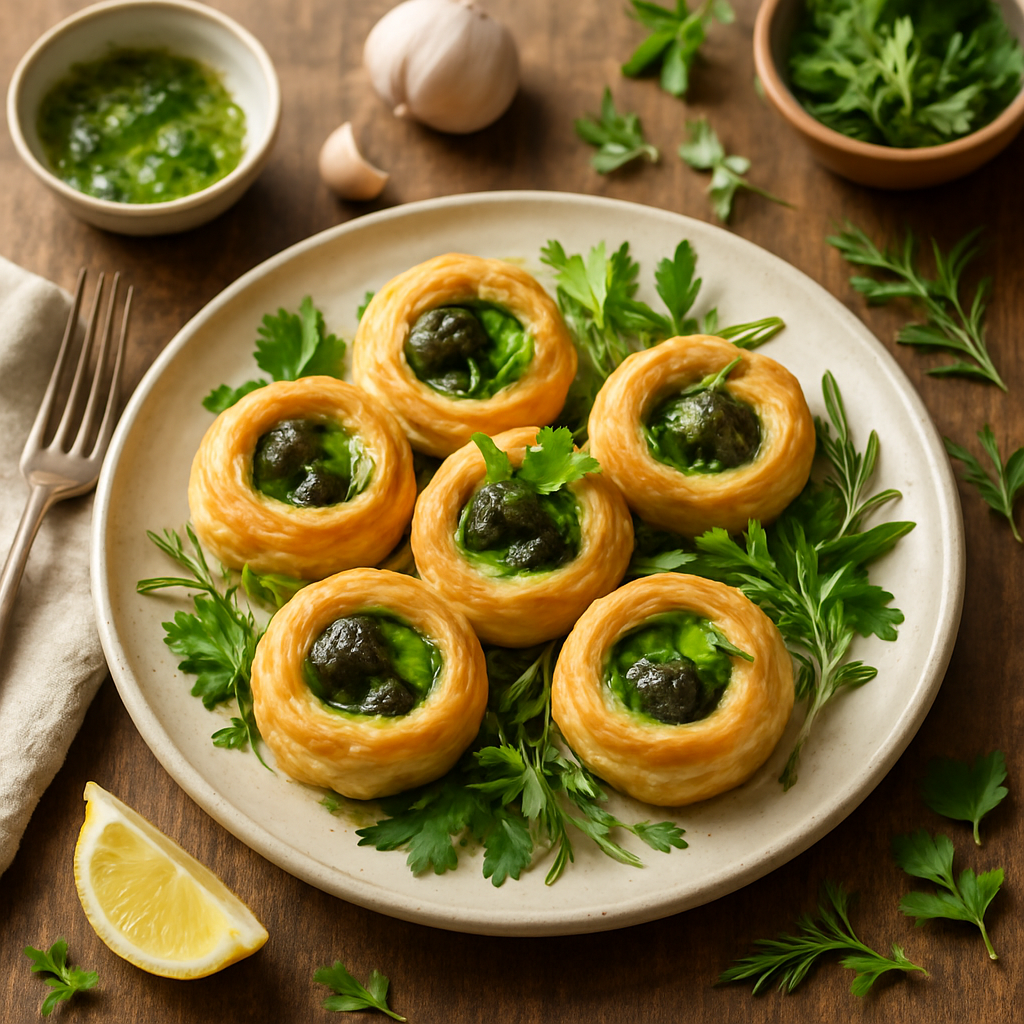 Escargot en Croûte with Garlic-Parsley Butter and Spring Herbs
