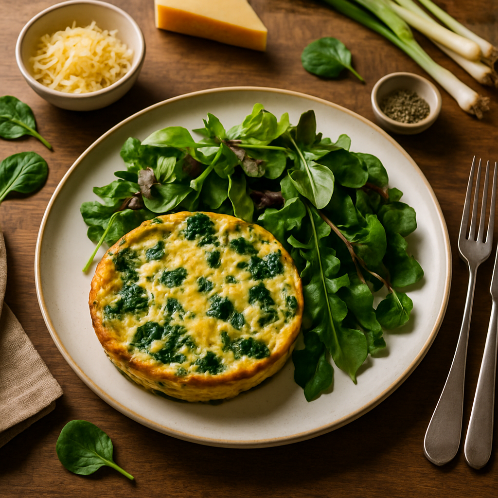 Quiche Senza Pasta Keto con Spinaci Freschi e Verdure di Primavera e Gruyère