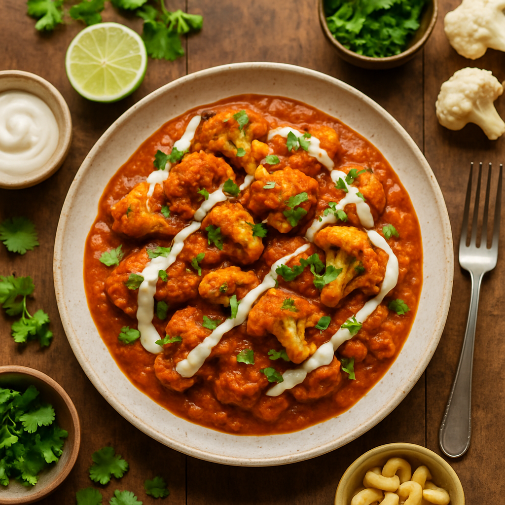 Sprö Blomkål Tikka Masala med Syrlig Cashewnötsgrädde