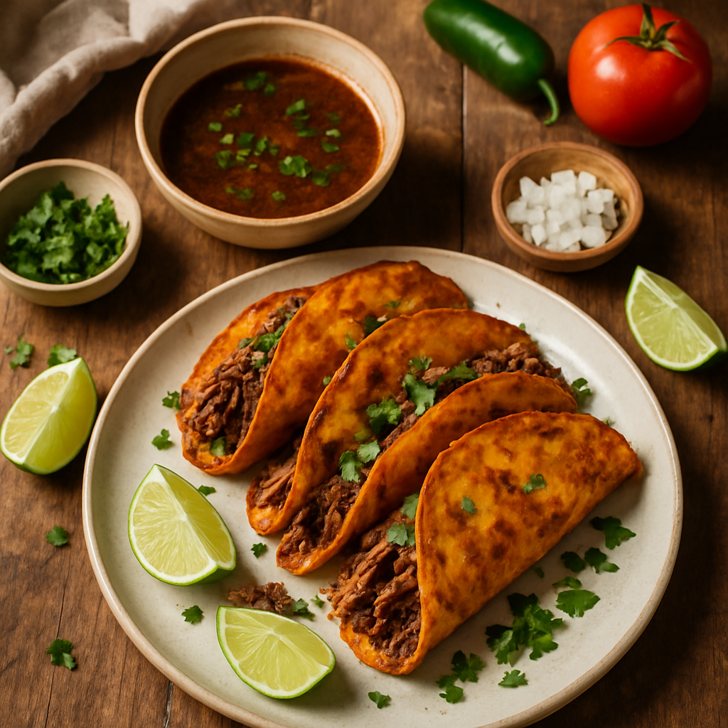 Slow Cooker Birria Tacos with Rich Consommé Dipping Broth