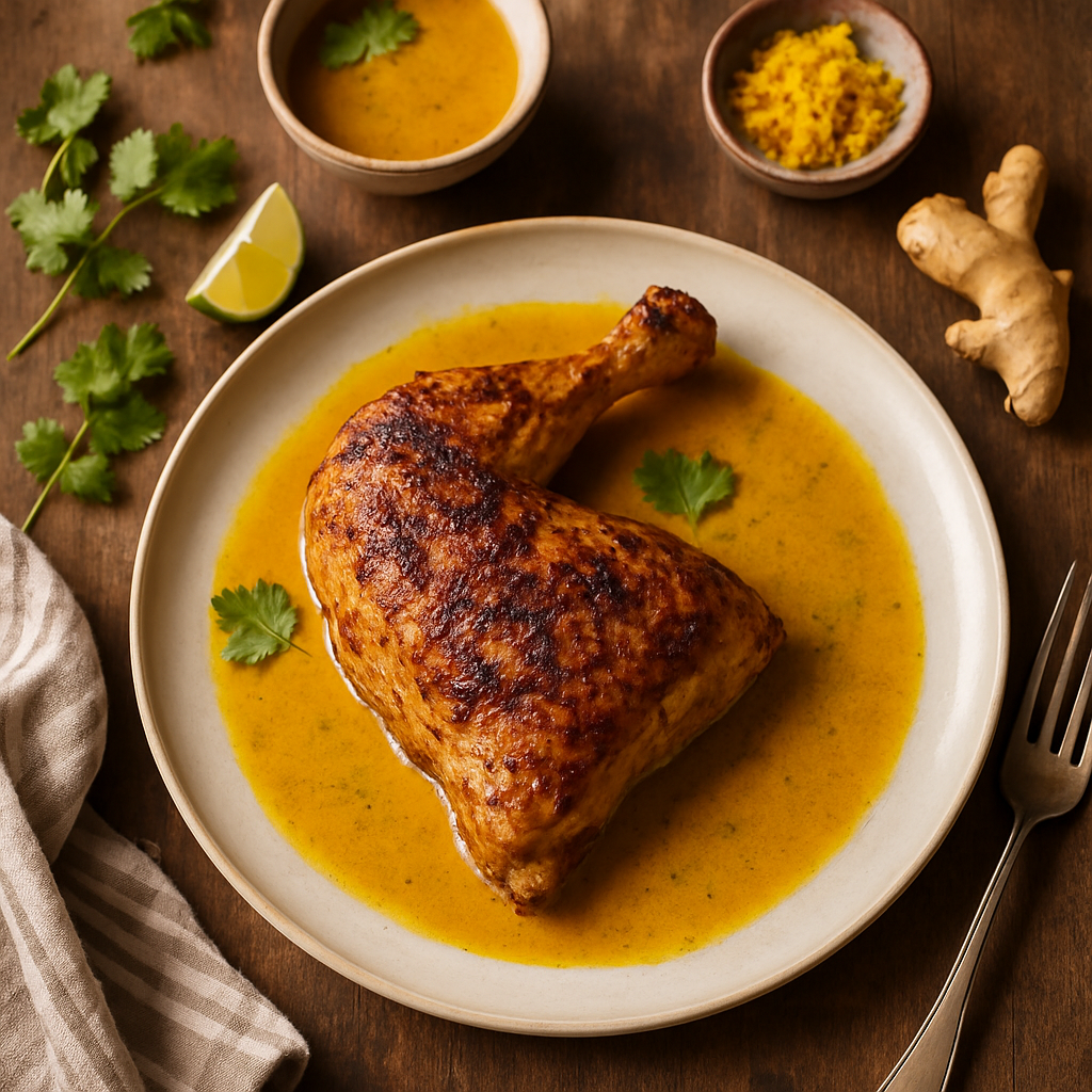 Thai Roasted Chicken with Turmeric and Ginger Sauce