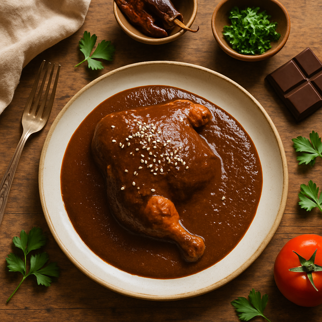 Authentic Mole Poblano with Dark Chocolate and Tender Chicken