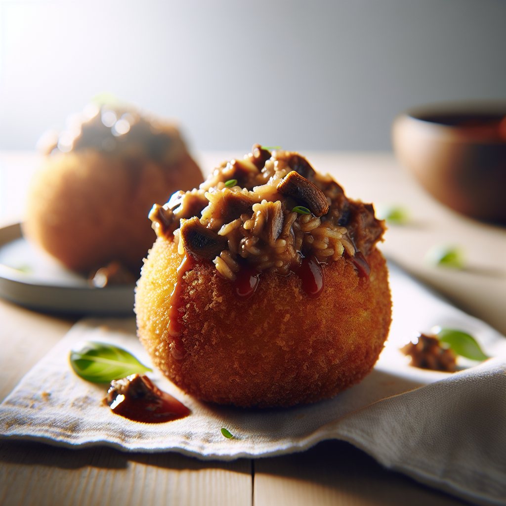 マッシュルームラグーのイタリアンアランチーニ