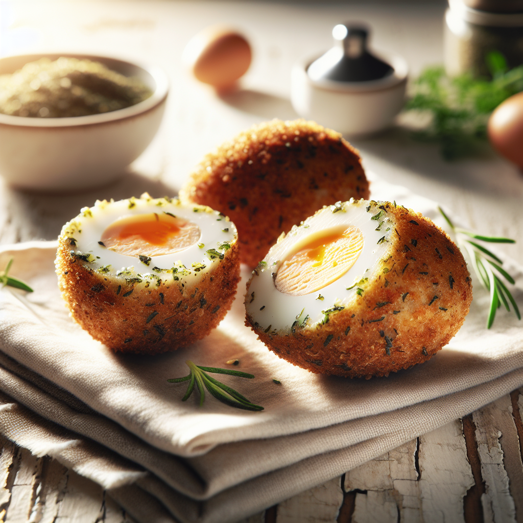 Grillade Scotch Eggs med Örtpanering