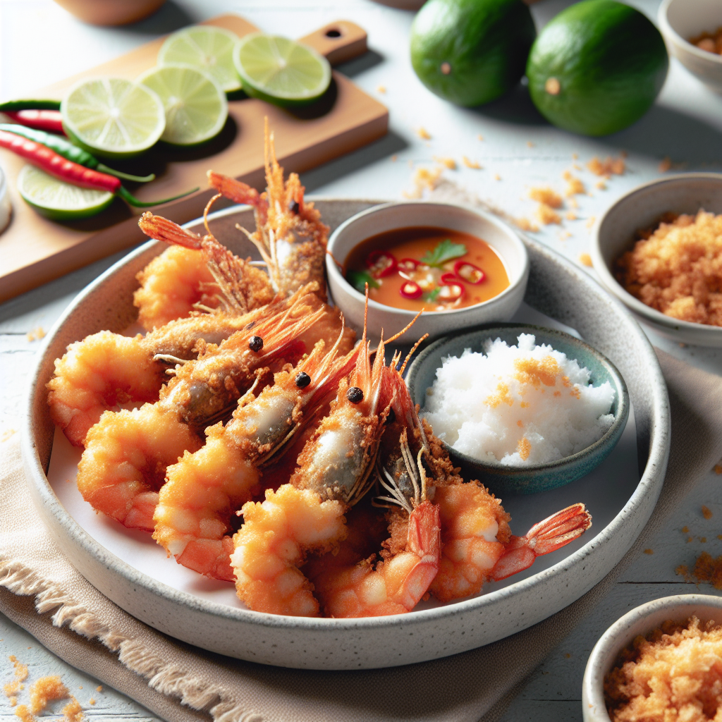 Air Fryer Coconut Crusted Prawns with Thai Chili Sauce