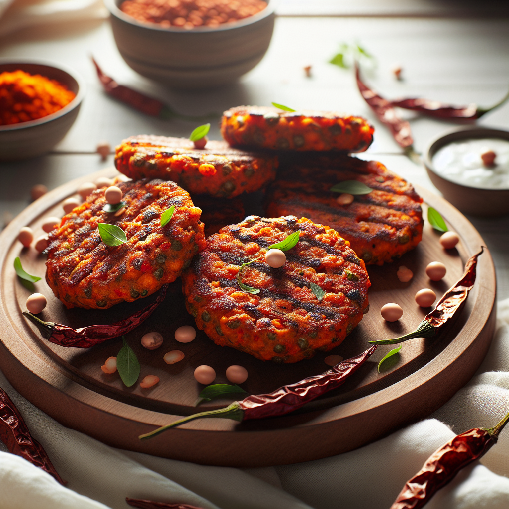 Indian Spiced Grilled Red Lentil Fritters