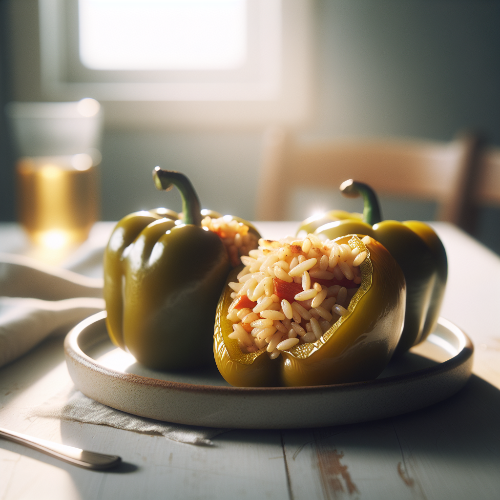 Greek Orzo Stuffed Peppers