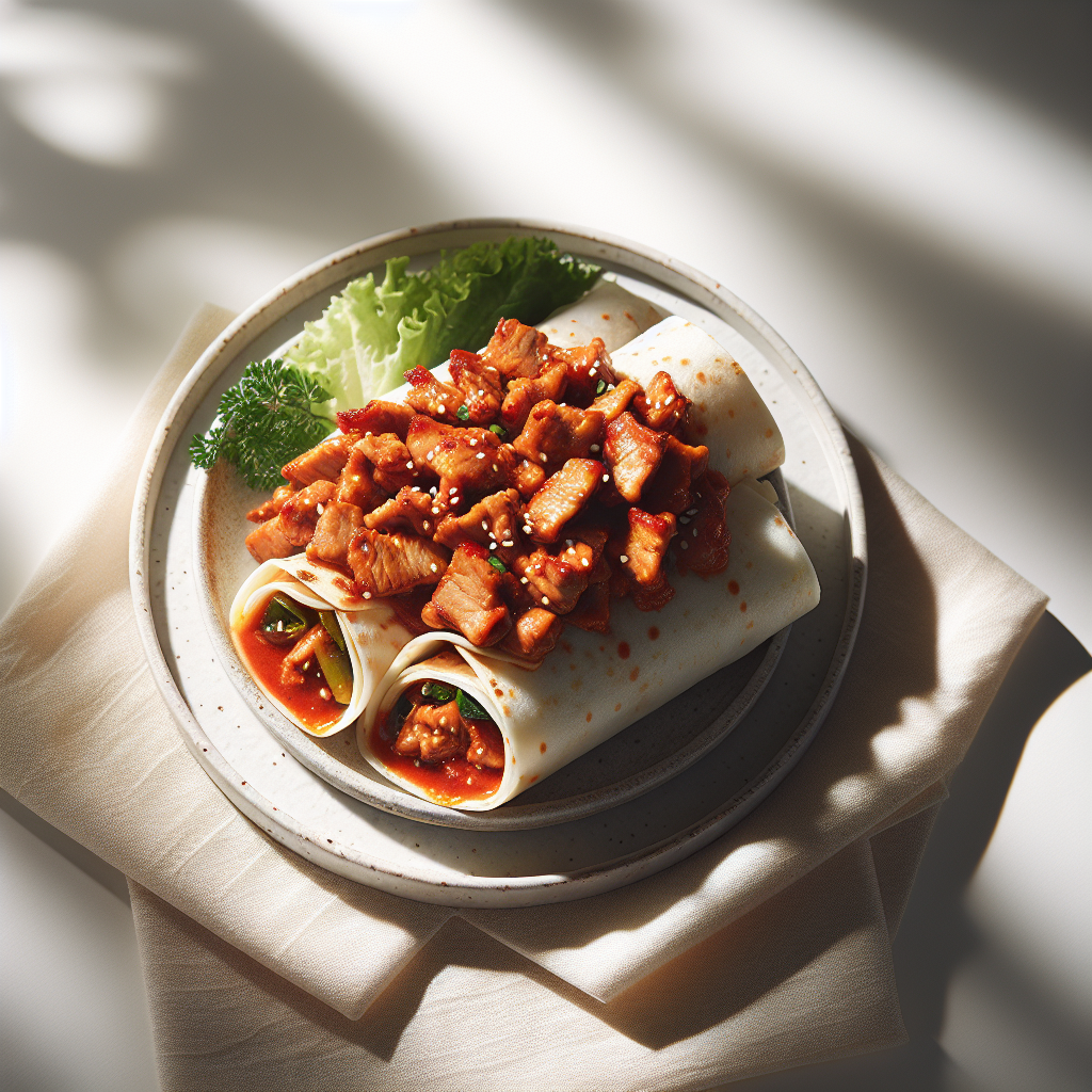 Korean Spicy Pork Bulgogi Wraps