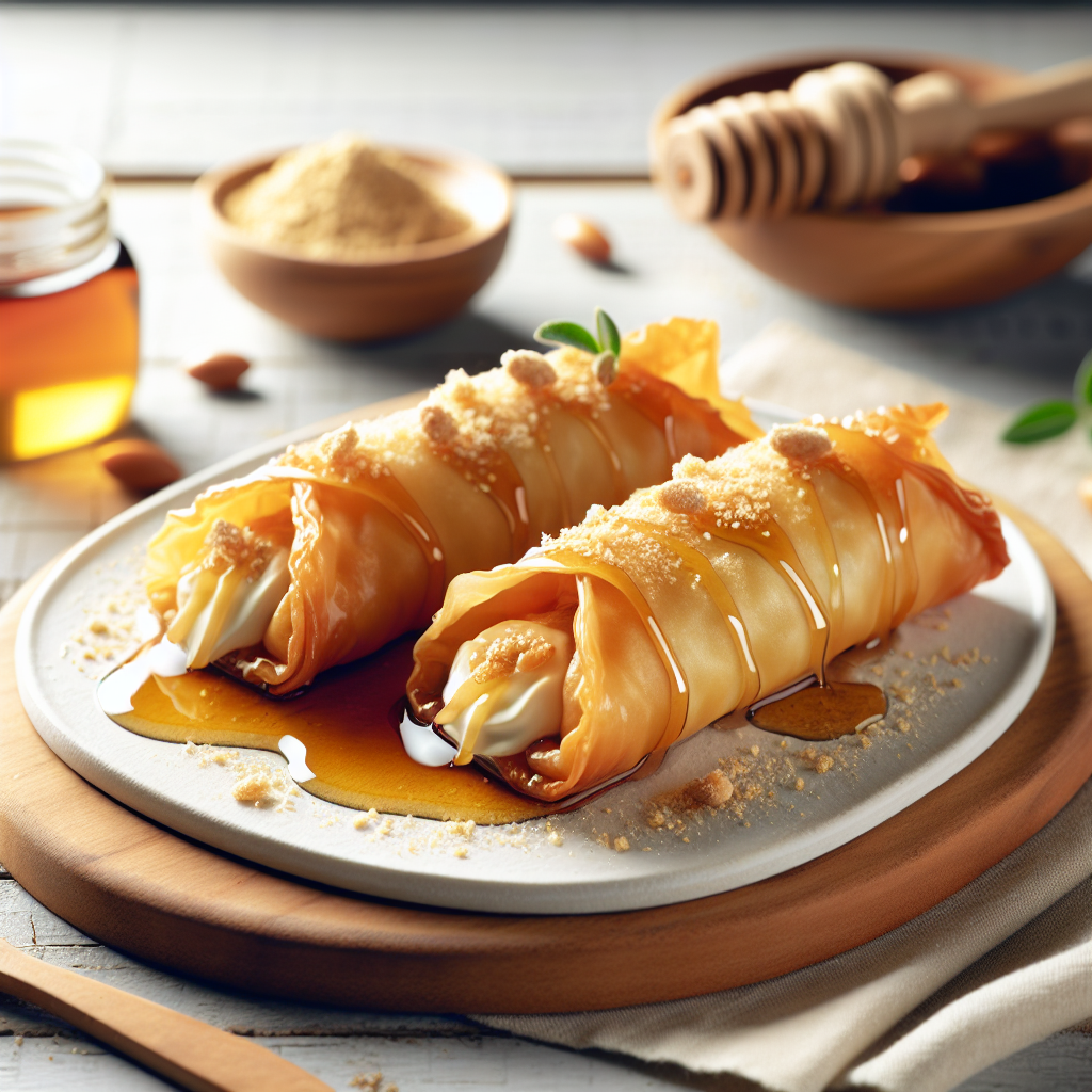 Air Fryer Honey Phyllo Cannoli