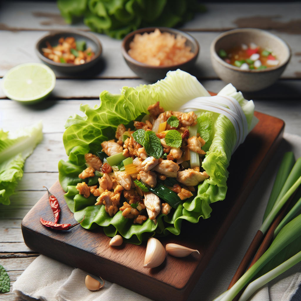 Thai Chicken Larb Lettuce Wraps