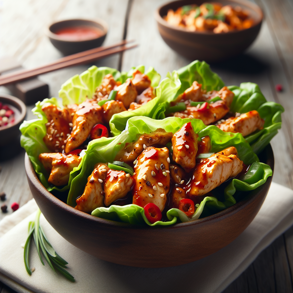 Spicy Chicken Lettuce Wraps