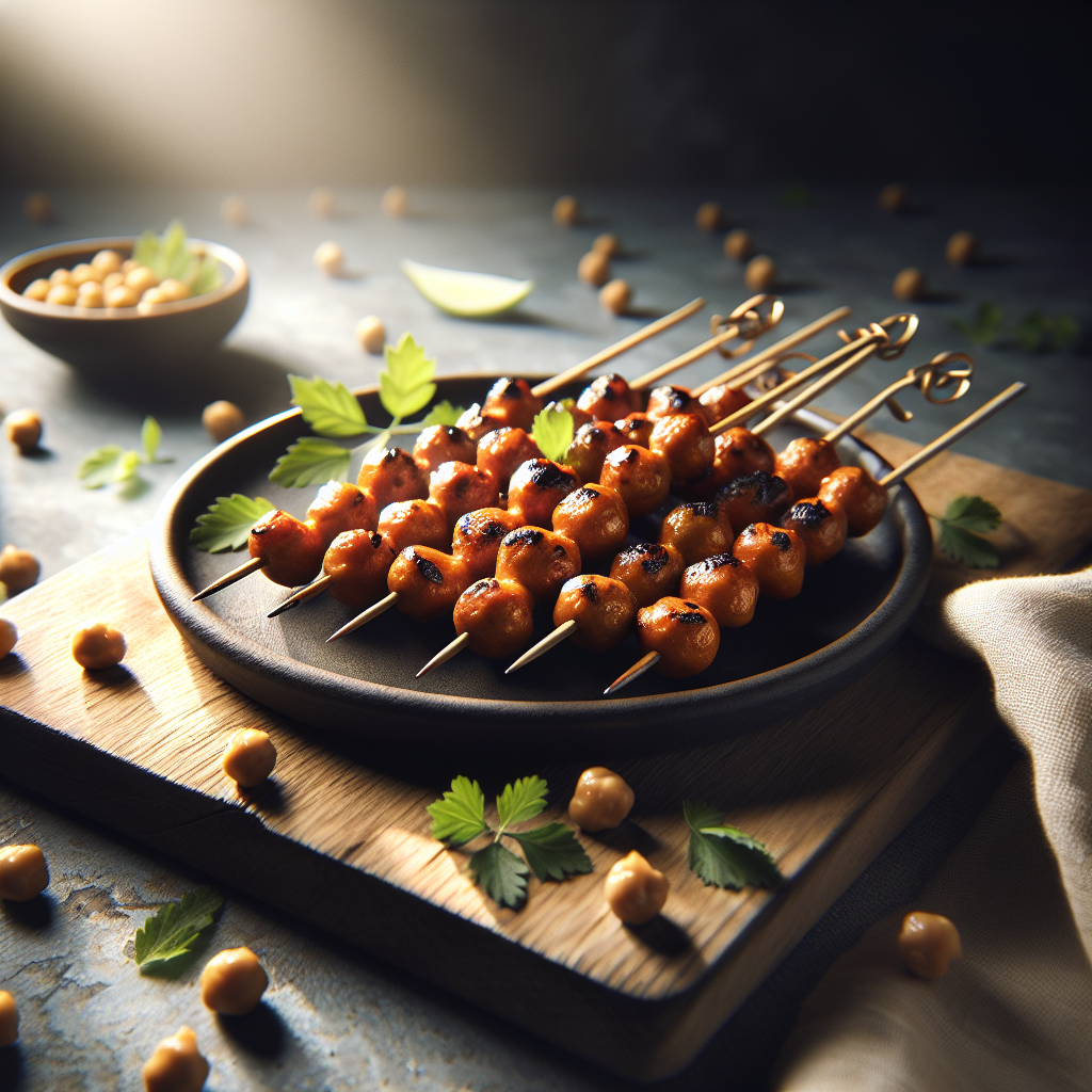 Grilled Tandoori Chickpea Skewers