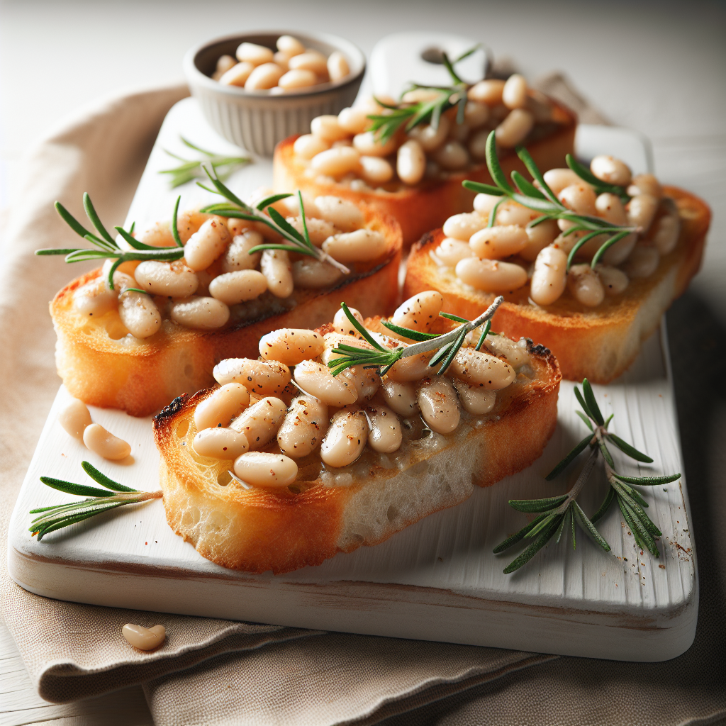 Krispig Plåt Vitböna och Rosmarins Bruschetta