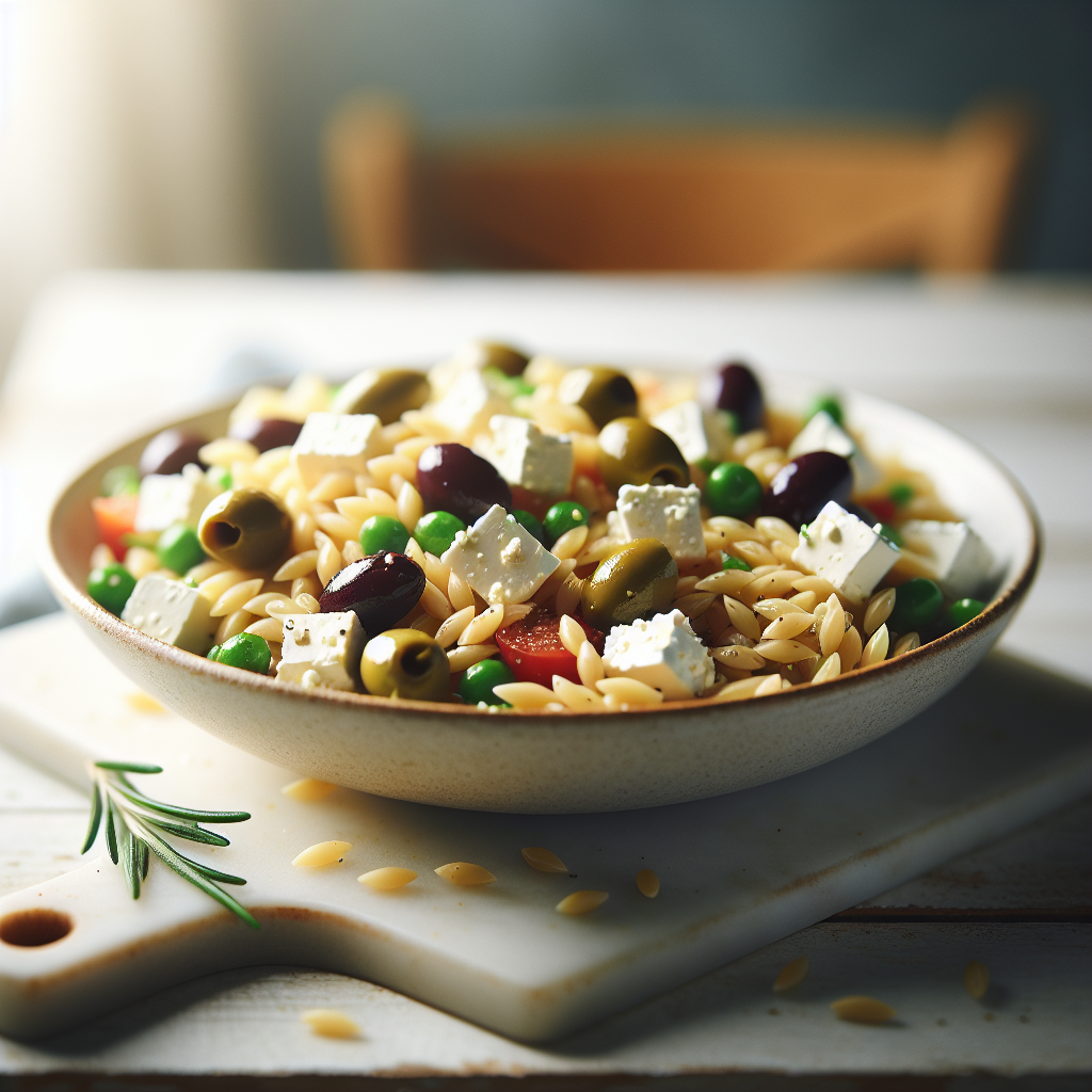 Mediterranean Orzo Salad with Feta and Olives