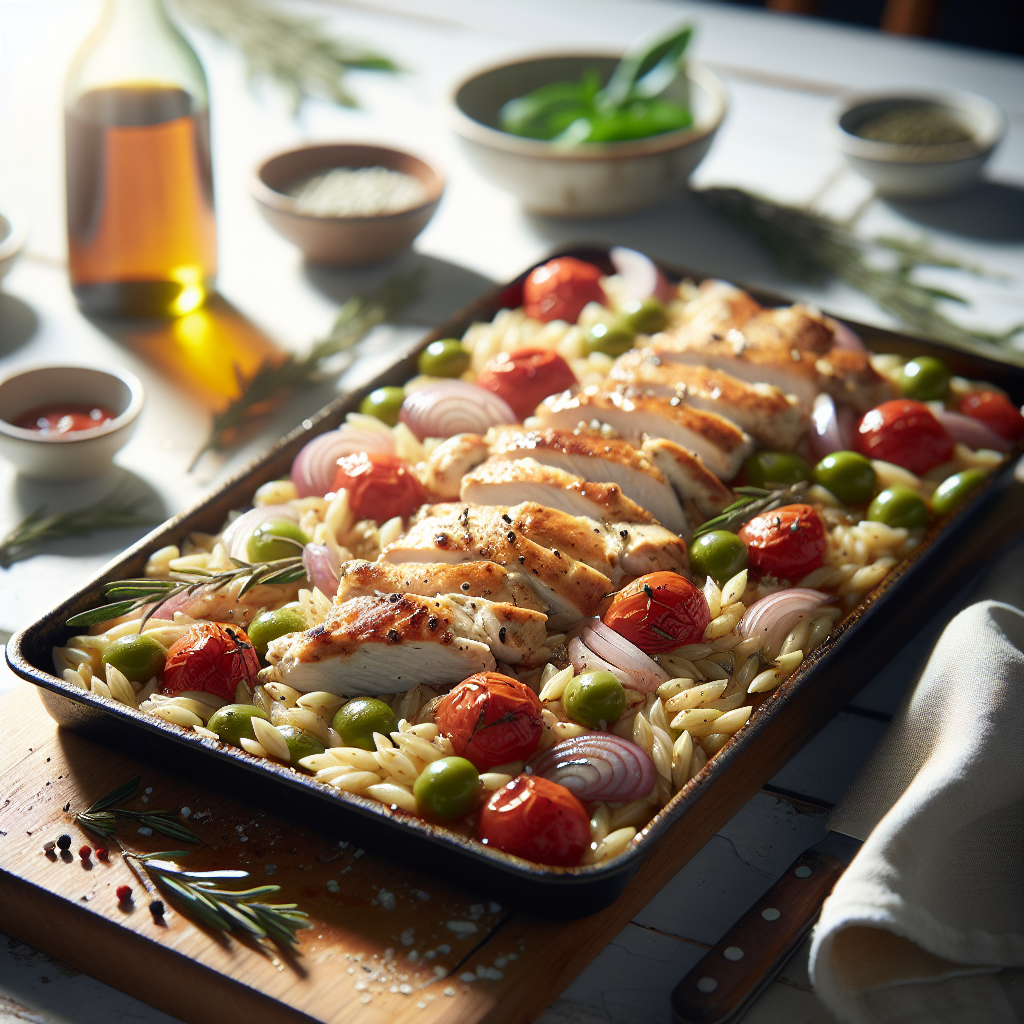 Sheet Pan Greek Chicken Orzo
