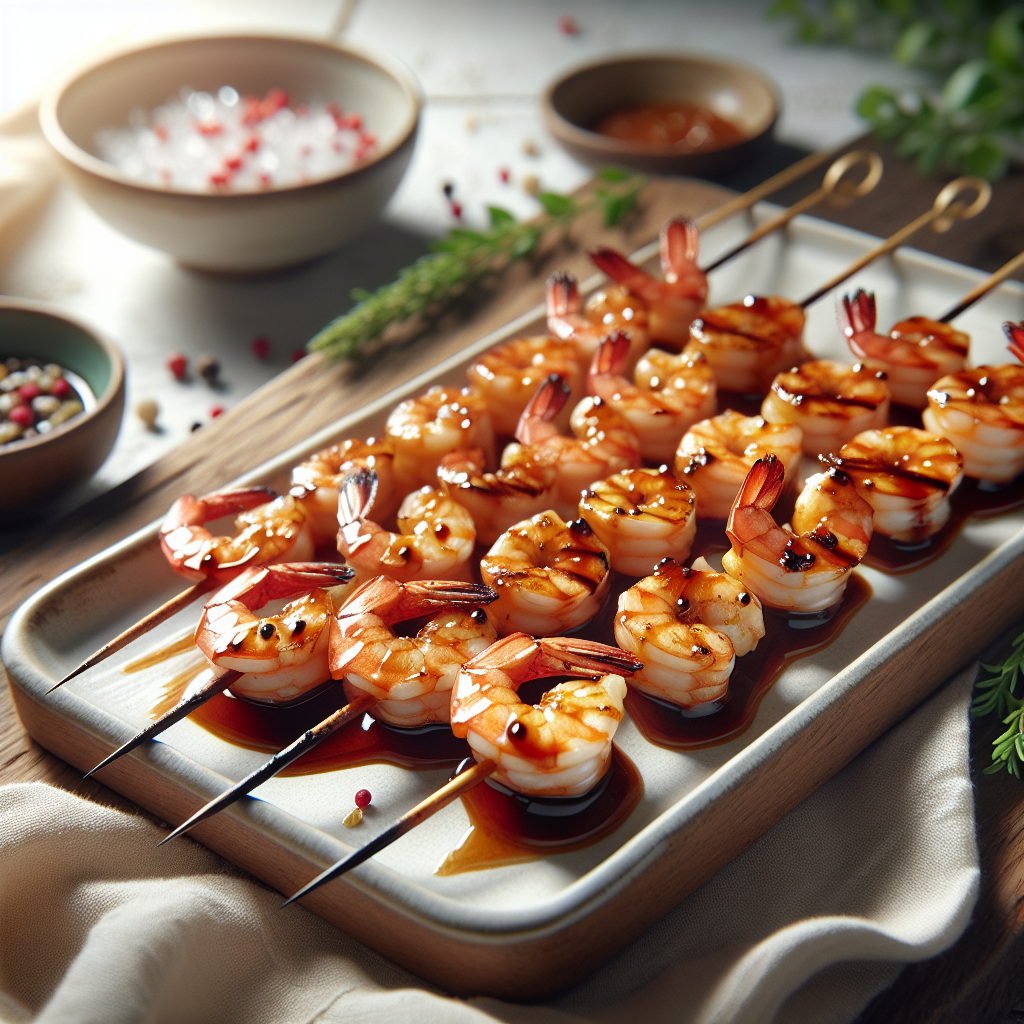 Asian Glazed Grilled Shrimp Skewers