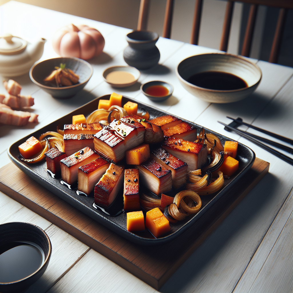 Japanese Sheet Pan Teriyaki Pork Belly with Sweet Potato
