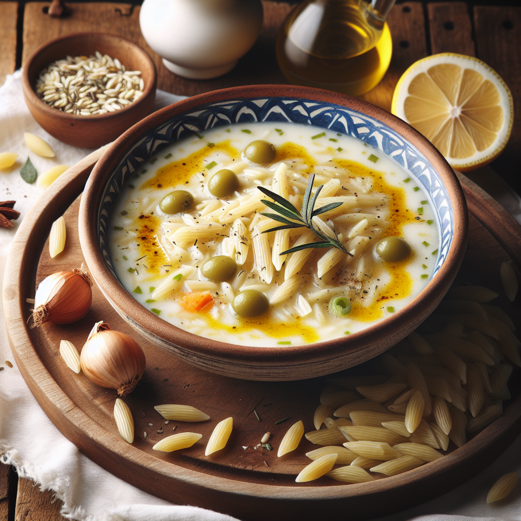 Greek Avgolemono Soup with Orzo